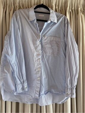 Robert Friedman Light Blue Pinstripe Cotton Button-Down Shirt
